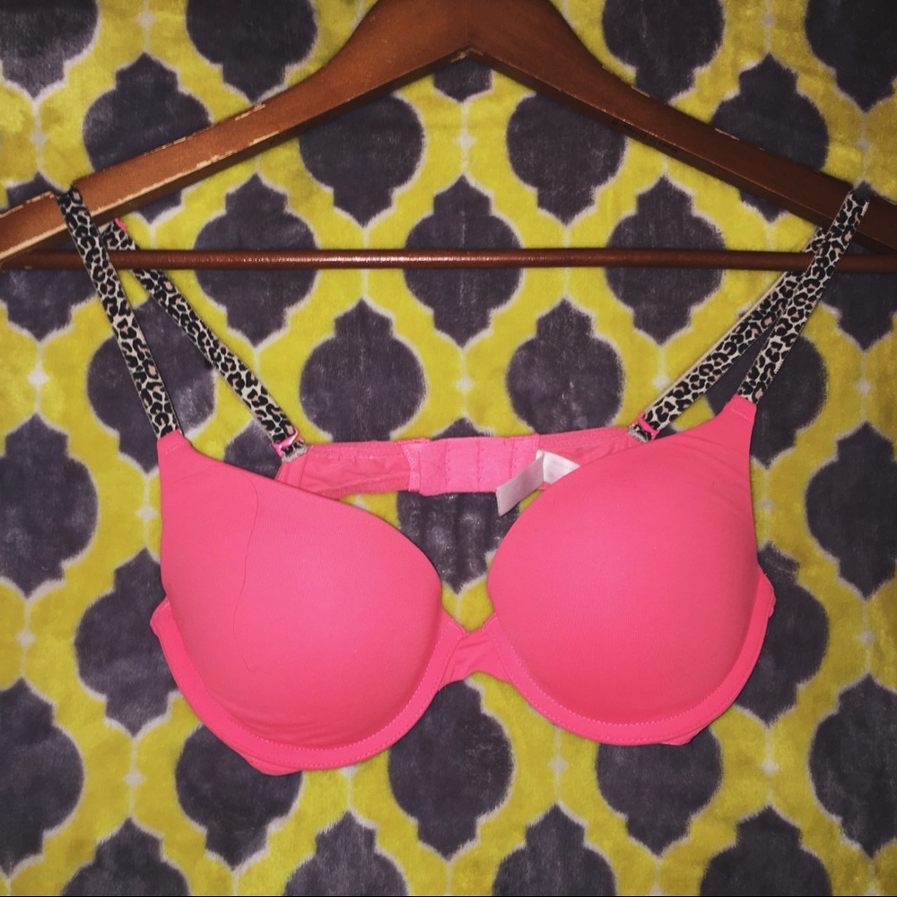 Never worn Neon Orange/Pink PINK VS Push Up Bra